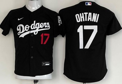 Youth Los Angeles Dodgers #17 Shohei Ohtani Black Limited Jersey