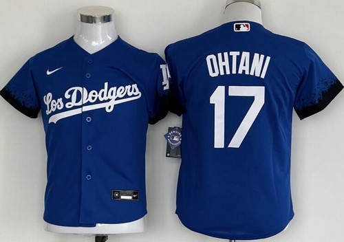 Youth Los Angeles Dodgers #17 Shohei Ohtani Blue City Cool Base Jersey