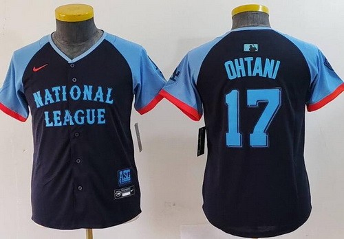 Youth Los Angeles Dodgers #17 Shohei Ohtani Navy 2024 All Star Limited Jersey