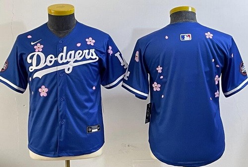 Youth Los Angeles Dodgers Blank Blue 2025 Tokyo Series Limited Jersey