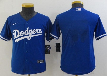 Youth Los Angeles Dodgers Blank Blue Cool Base Jersey