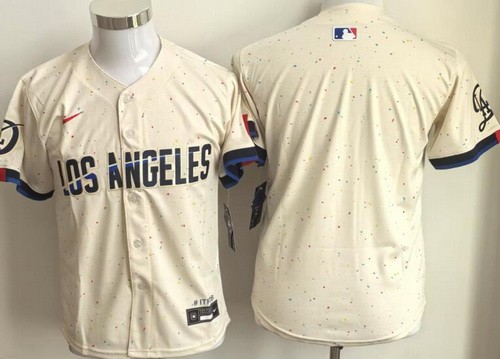 Youth Los Angeles Dodgers Blank Cream 2024 City Connect Limited Jersey