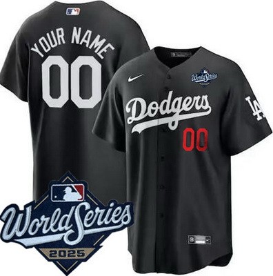Youth Los Angeles Dodgers Custom Black 2025 World Series Limited Jersey