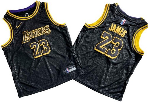 Youth Los Angeles Lakers #23 LeBron James Black City Icon Swingman Jersey