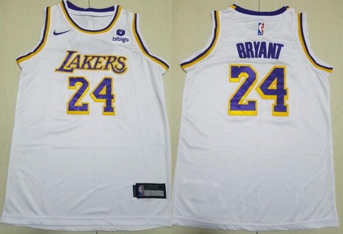 Youth Los Angeles Lakers #24 Kobe Bryant White Icon Sponsor Swingman Jersey