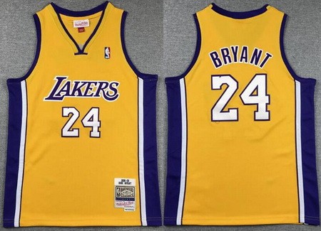 Youth Los Angeles Lakers #24 Kobe Bryant Yellow 2008 Throwback Swingman Jersey