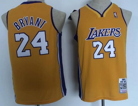 Youth Los Angeles Lakers #24 Kobe Bryant Yellow Throwback Swingman Jersey