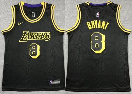 Youth Los Angeles Lakers #8 Kobe Bryant Black City Icon Swingman Jersey