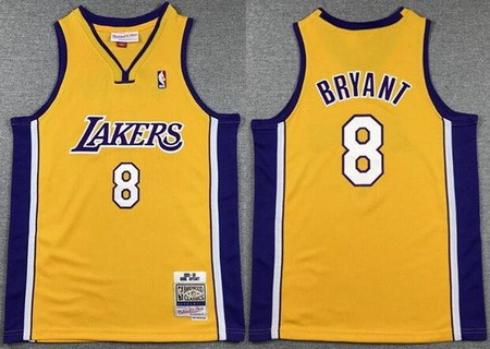 Youth Los Angeles Lakers #8 Kobe Bryant Yellow 1999 Throwback Swingman Jersey