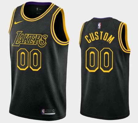 Youth Los Angeles Lakers Customized Black City Stitched Swingman Jersey