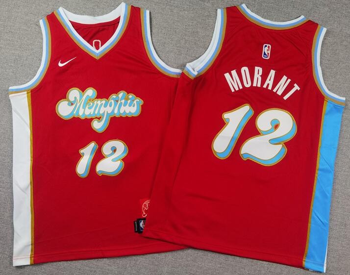 Youth Memphis Grizzlies #12 Ja Morant Red 2024 City Swingman Jersey