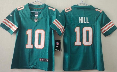 Youth Miami Dolphins #10 Tyreek Hill Limited Aqua Throwback Vapor Jersey