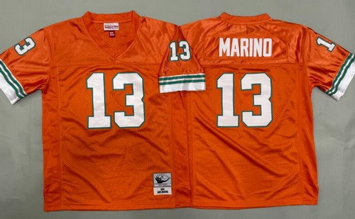 Youth Miami Dolphins #13 Dan Marino Orange Throwback Jersey