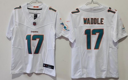Youth Miami Dolphins #17 Jaylen Waddle Limited White FUSE Vapor Jersey