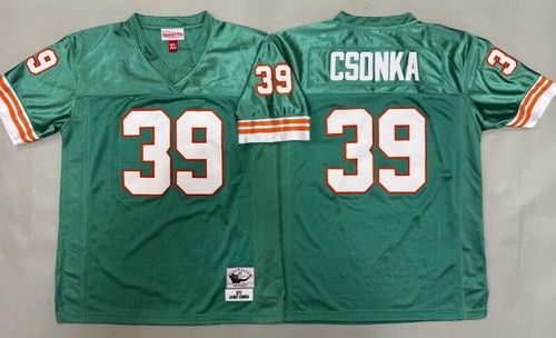 Youth Miami Dolphins #39 Larry Csonka Aqua 1973 Throwback Jersey