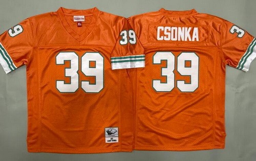 Youth Miami Dolphins #39 Larry Csonka Orange Throwback Jersey