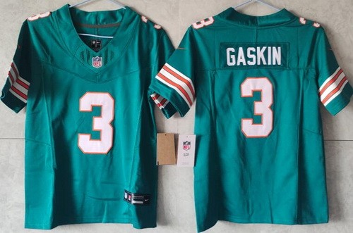 Youth Miami Dolphins #3 Myles Gaskin Limited Aqua Throwback FUSE Vapor Jersey