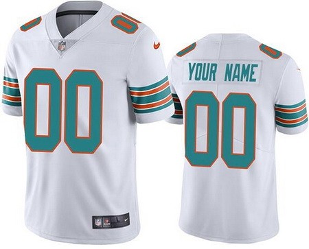 Youth Miami Dolphins Customized Limited White Alternate Vapor Jersey