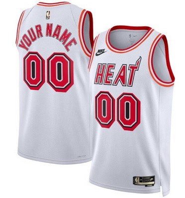 Youth Miami Heat Customized White White Classic Icon Swingman Jersey