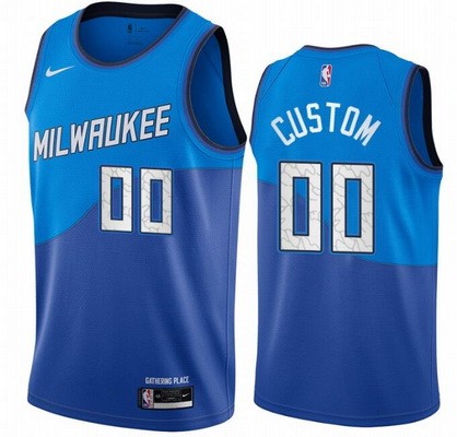 Youth Milwaukee Bucks Customized Blue 2021 City Stitched Swingman Jersey