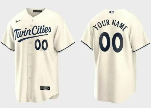 Youth Minnesota Twins Customized Cream Alternate Player Number Cool Base Jersey