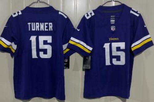 Youth Minnesota Vikings #15 Dallas Turner Limited Purple Vapor Jersey