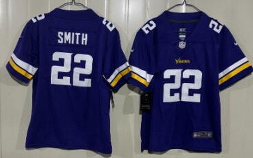 Youth Minnesota Vikings #22 Harrison Smith Limited Purple Vapor Jersey