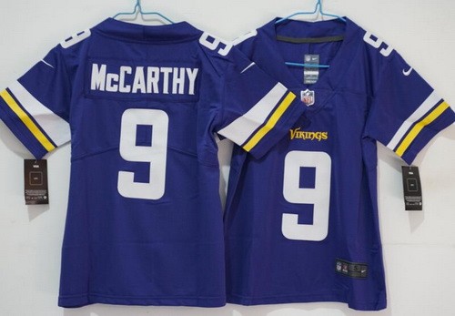 Youth Minnesota Vikings #9 JJ McCarthy Limited Purple Vapor Jersey