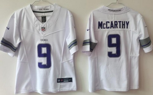 Youth Minnesota Vikings #9 JJ McCarthy Limited White Alternate FUSE Vapor Jersey