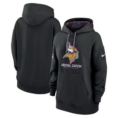 Youth Minnesota Vikings Black 2024 Crucial Catch Club Pullover Hoodie