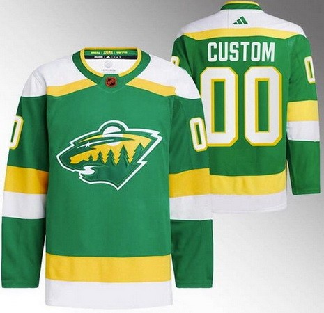 Youth Minnesota Wild Customized Green 2022 Reverse Retro Authentic Jersey