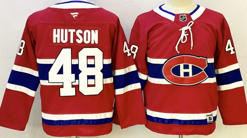 Youth Montreal Canadiens #48 Lane Hutson Red Authentic Jersey