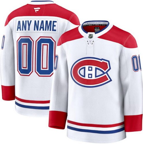 Youth Montreal Canadiens Customized White Fanatics Authentic Jersey