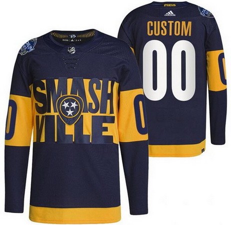 Youth Nashville Predators Customized Navy 2022 Stadium Series Authentic Jersey