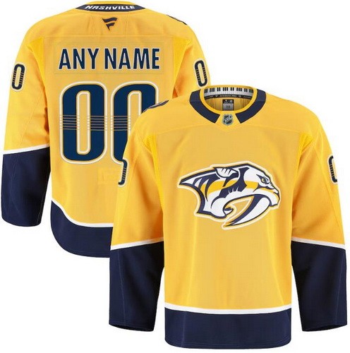 Youth Nashville Predators Customized Yellow Fanatics Authentic Jersey