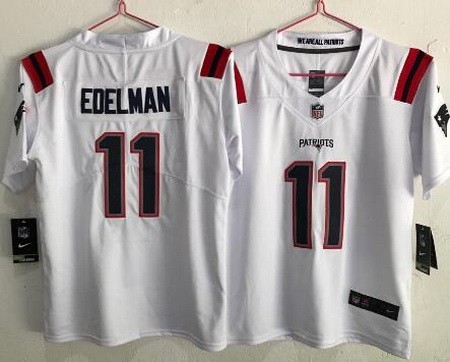 Youth New England Patriots #11 Julian Edelman Limited White 2020 Vapor Untouchable Jersey