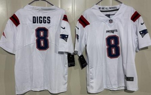 Youth New England Patriots #8 Stefon Diggs Limited White Vapor Jersey