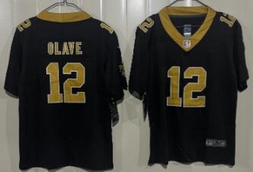 Youth New Orleans Saints #12 Chris Olave Limited Black Vapor Jersey