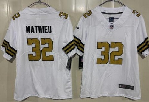 Youth New Orleans Saints #32 Tyrann Mathieu Limited White Alternate Vapor Jersey