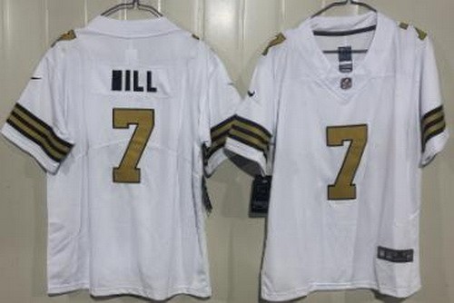 Youth New Orleans Saints #7 Taysom Hill Limited White Alternate Vapor Jersey