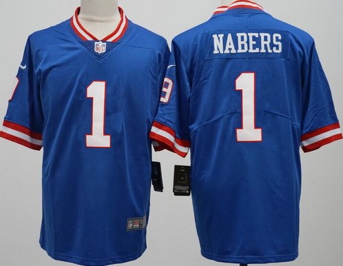 Youth New York Giants #1 Malik Nabers Limited Blue Classic Vapor Jersey