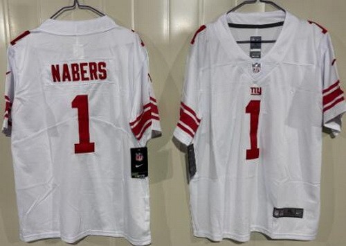 Youth New York Giants #1 Malik Nabers Limited White Vapor Jersey