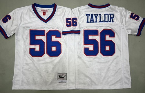 Youth New York Giants #56 Lawrence Taylor White Throwback Jersey