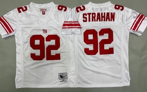 Youth New York Giants #92 Michael Strahan White Throwback Jersey