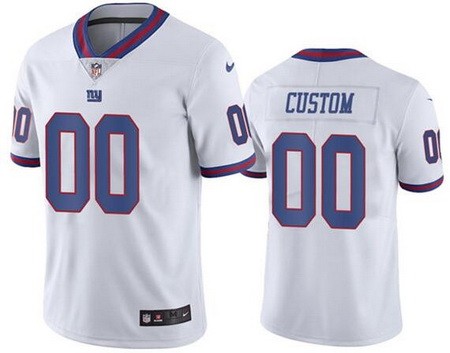 Youth New York Giants Customized Limited White Rush Color Jersey