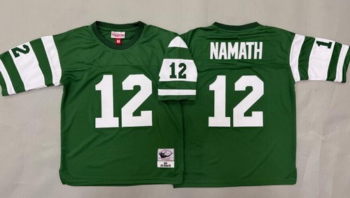 Youth New York Jets #12 Joe Namath Green Throwback Jersey