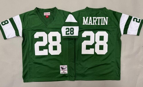 Youth New York Jets #28 Curtis Martin Green Throwback Jersey