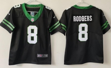 Youth New York Jets #8 Aaron Rodgers Limited Black 2024 Vapor Jersey