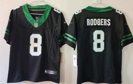 Youth New York Jets #8 Aaron Rodgers Limited Black FUSE Vapor Jersey