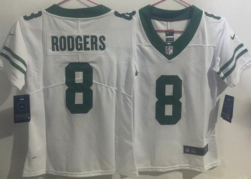 Youth New York Jets #8 Aaron Rodgers Limited White Vapor Jersey